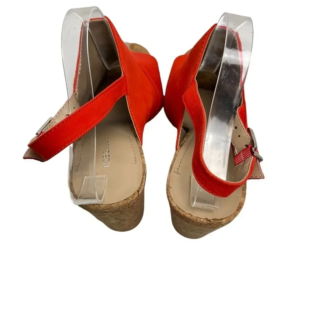 BCBGENERATION BCBG GENERATION Loriah X Bright Orange Red Block Heels Sandals 9.5